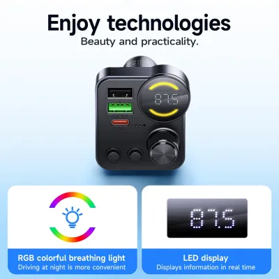 E86 Alegria 48W Dual Port Car Charger | 30W PD + QC3.0 | Bluetooth 5.4 FM Transmitter